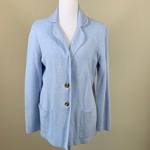 J. Crew Pale Blue Women’s Sweater Blazer 100% Cotton